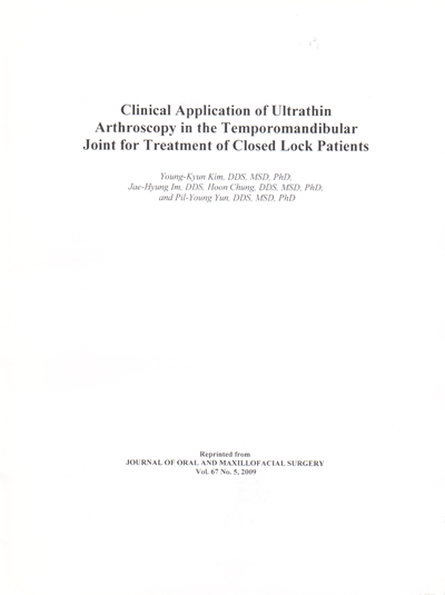Clinical application of ultrathin arthroscopy TMJ closed lock